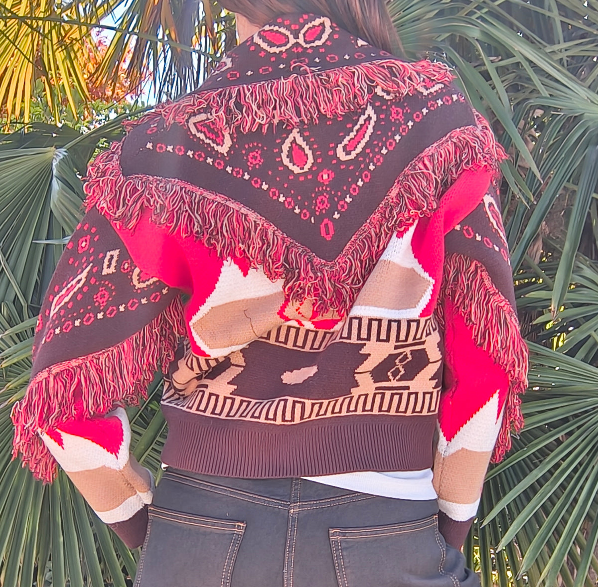 Cardigan Giacca Boho Frange