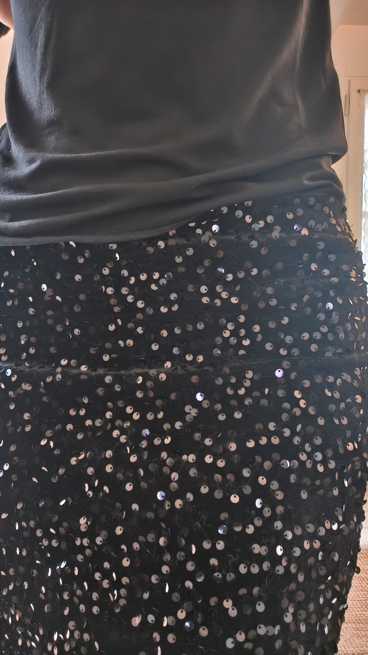 Gonna Paillettes Dubai, marrone/nero
