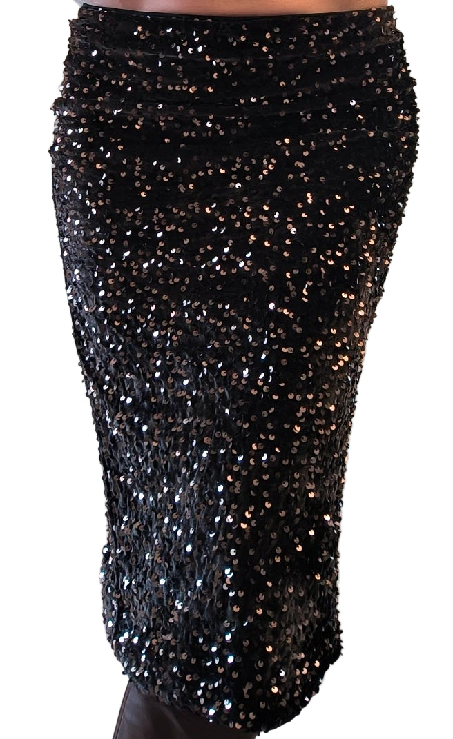 Gonna Paillettes Dubai, marrone/nero