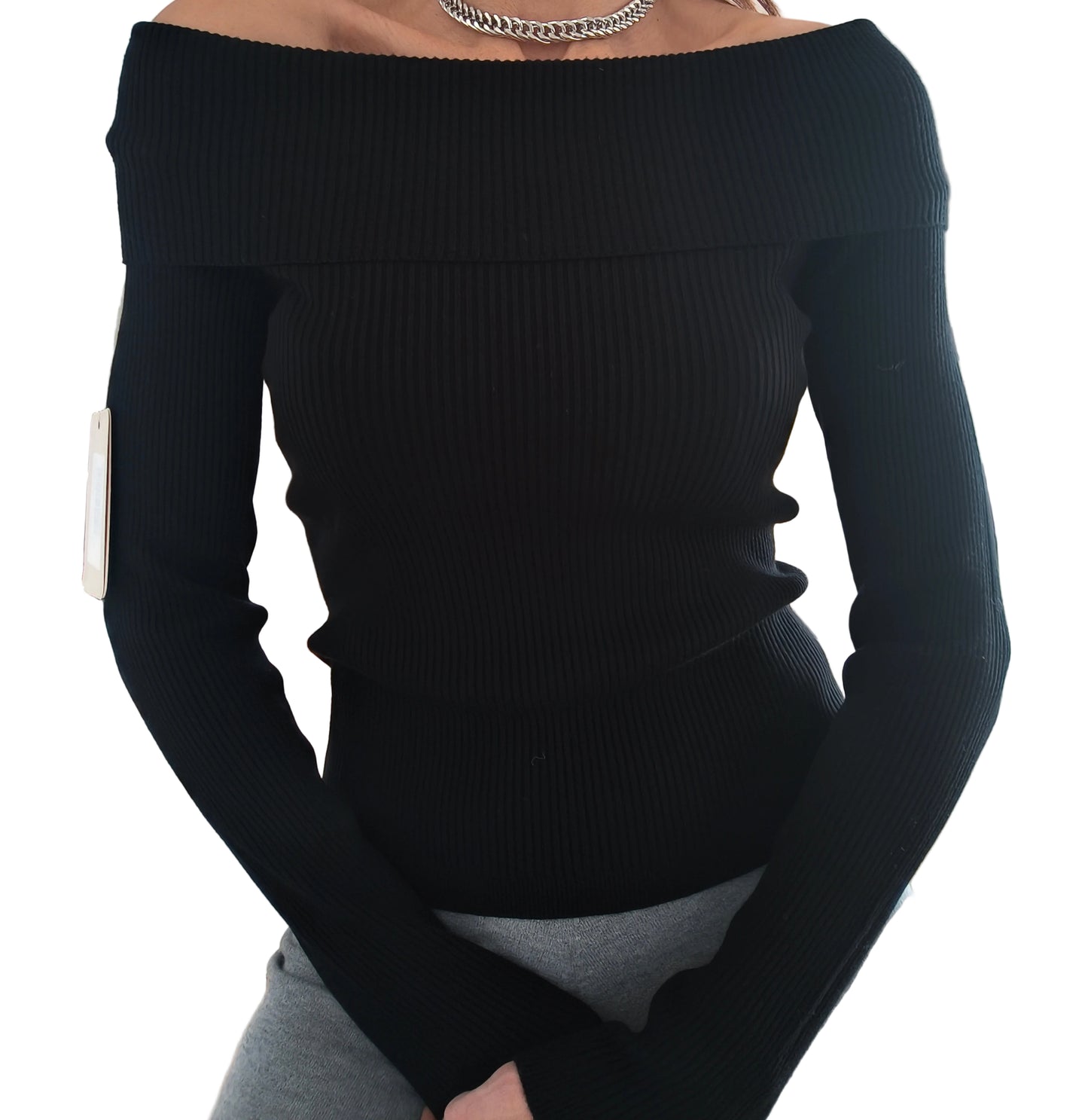 Maglia shiffer Siviglia, latte/nero