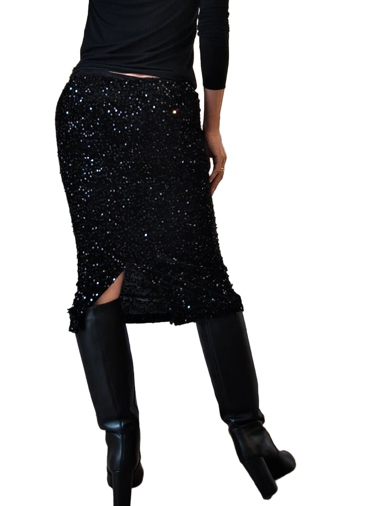 Gonna Paillettes Dubai, marrone/nero