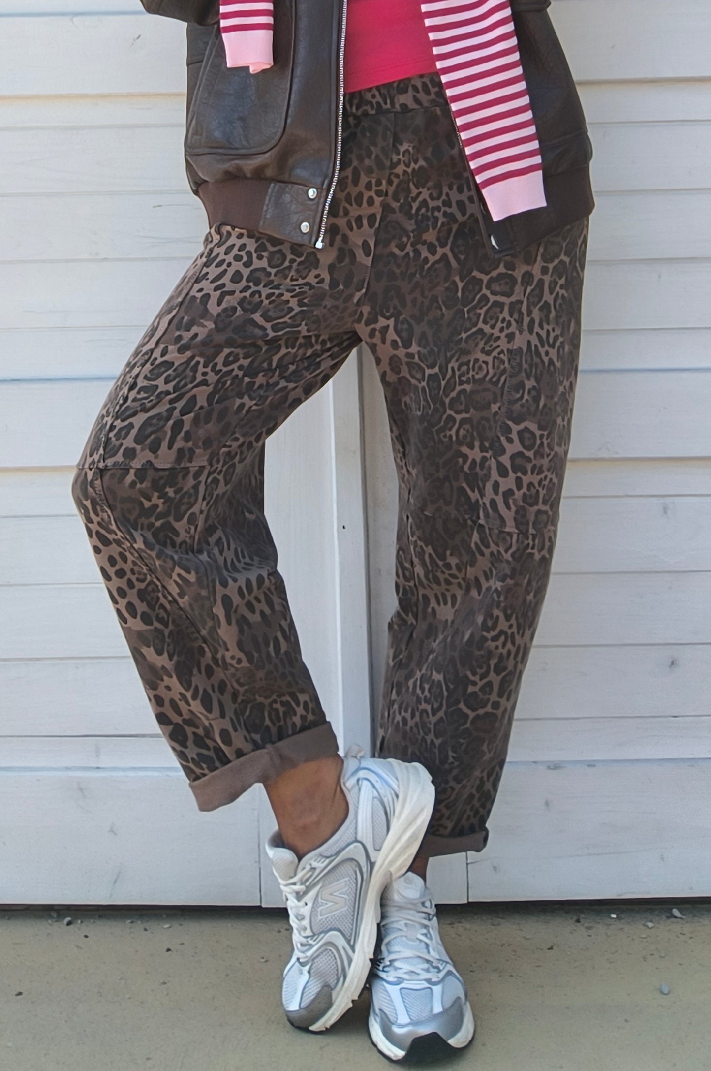 Pantalone leopardato cioccolato