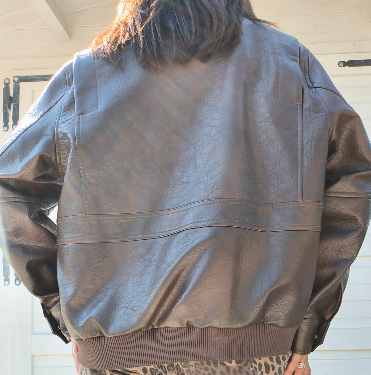 Bomber ecopelle cioccolato