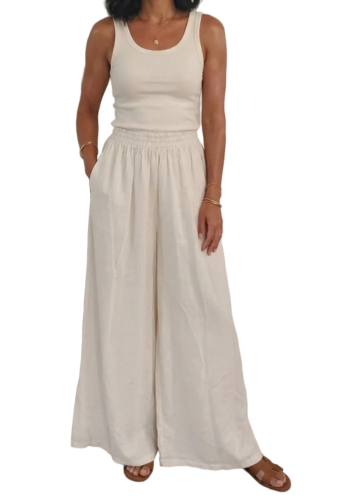 Pantalone palazzo Venezia burro/nero