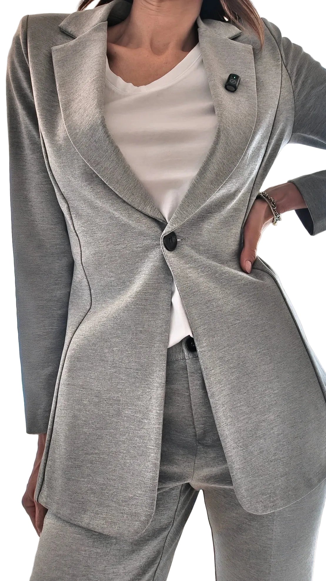 Tailleur New York, giacca e pantalone grigio cenere