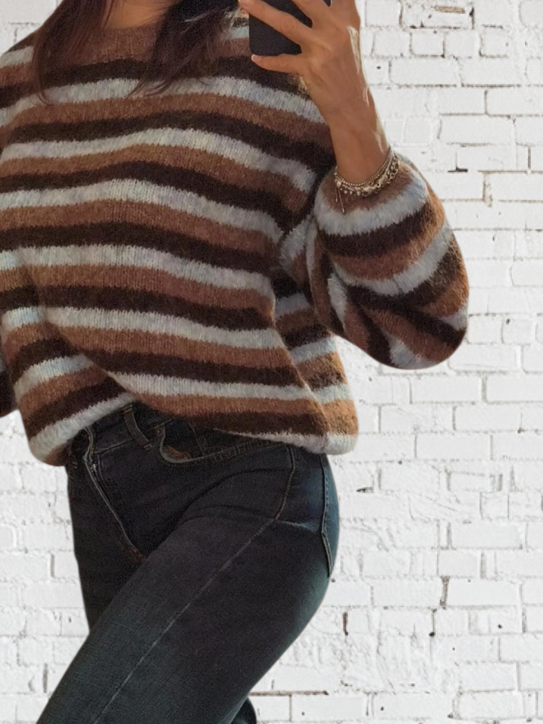 Pullover Curmayer, azzurro/beige
