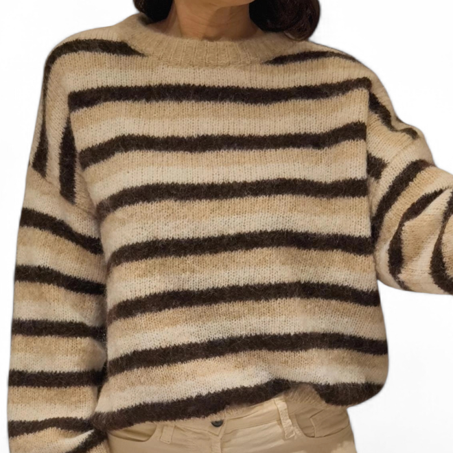 Pullover Curmayer, azzurro/beige