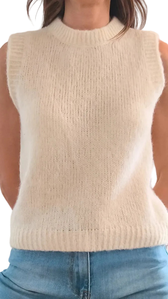 Gilet Madrid in Alpaca super fine, giallo pastello