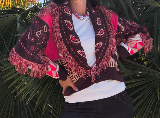 Cardigan Giacca Boho Frange