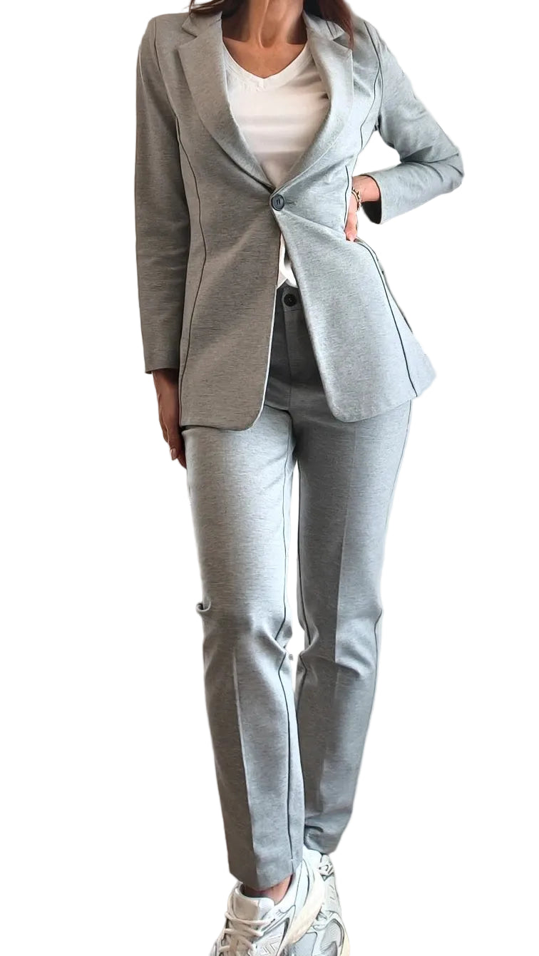 Tailleur New York, giacca e pantalone grigio cenere
