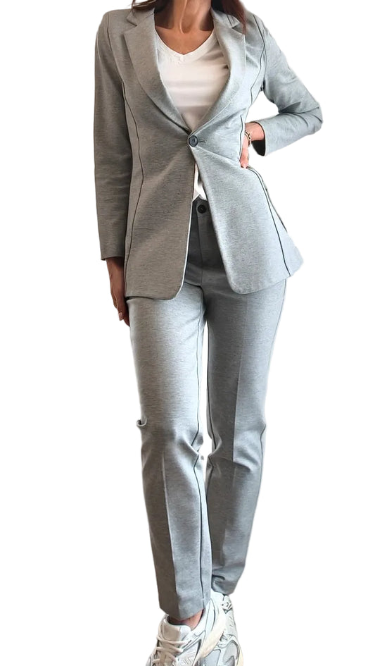 Tailleur New York, giacca e pantalone grigio cenere