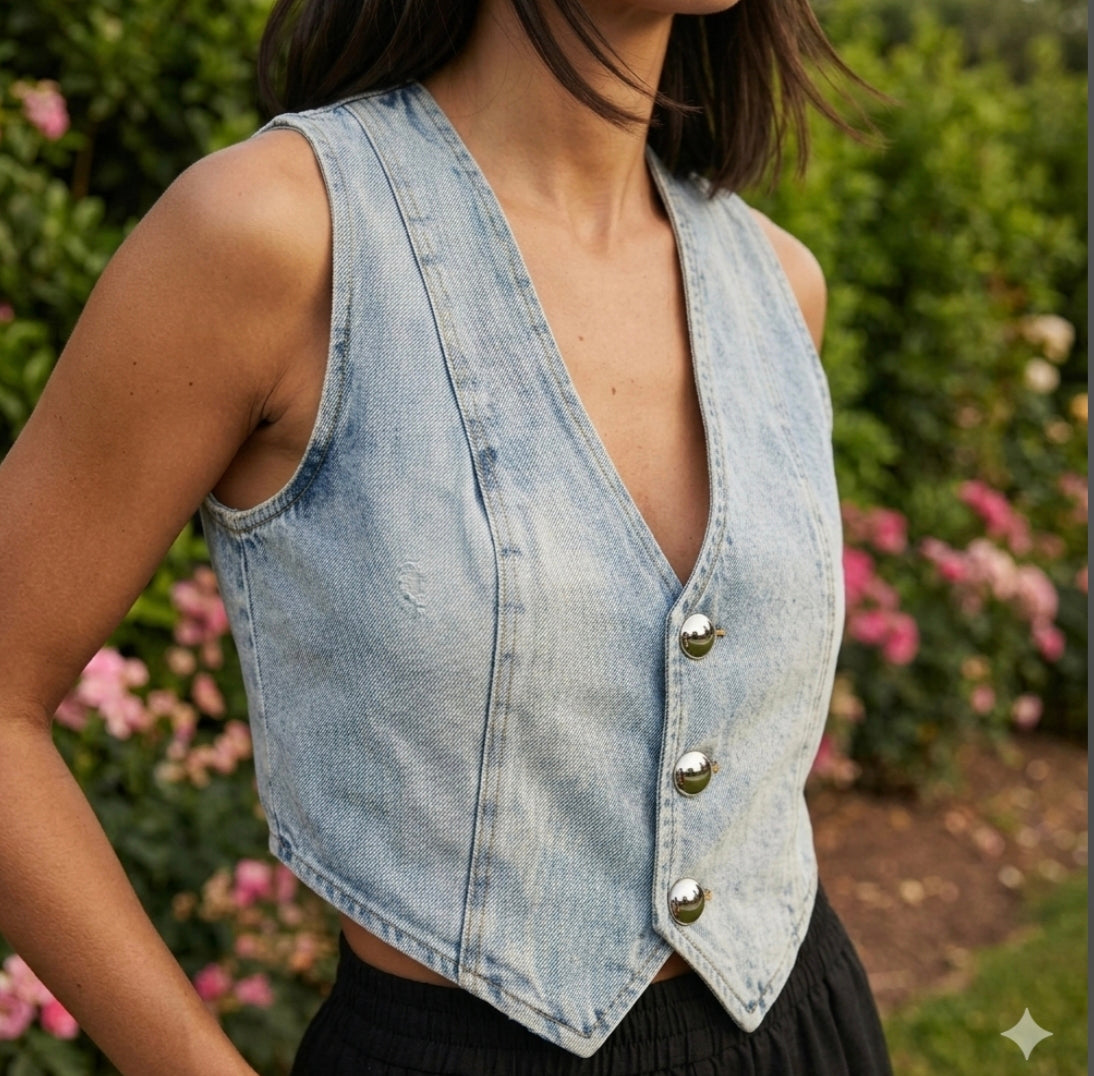 Gilet Denim Corfù
