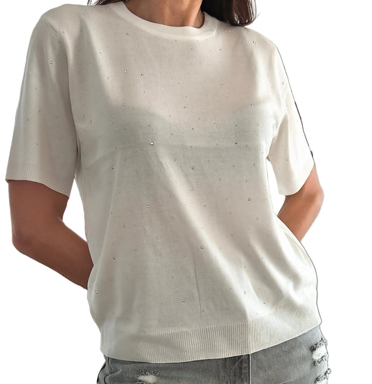 Maglia Strass Olimpia bianco/nero