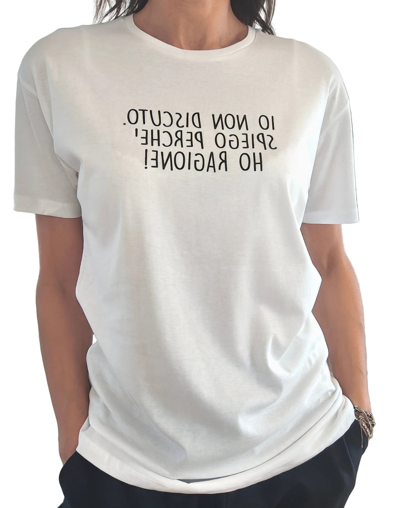 T-shirt Souvenir "io non discuto spiego perché ho ragione"