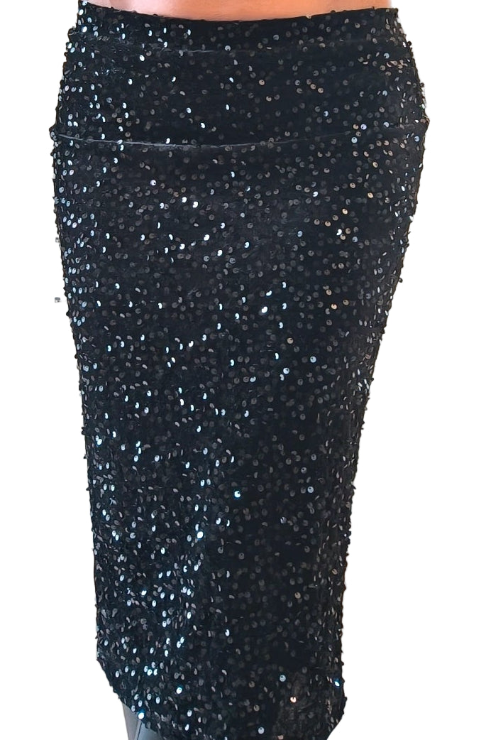 Gonna Paillettes Dubai, marrone/nero