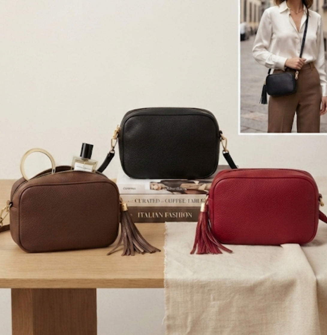 Borsa Pelle (disponibile in marrone, nero, rosso)