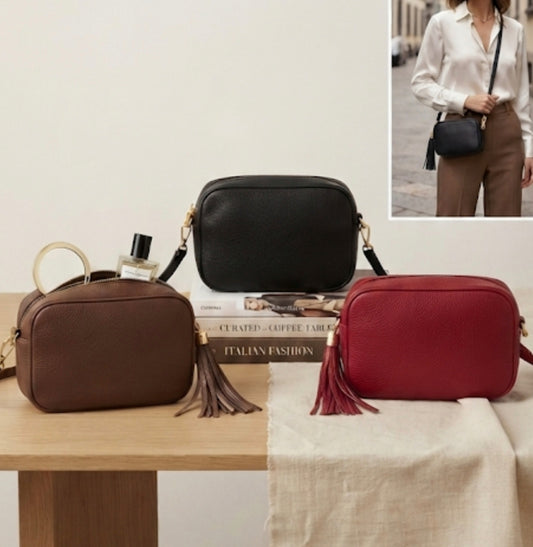 Borsa Pelle (disponibile in marrone, nero, rosso)